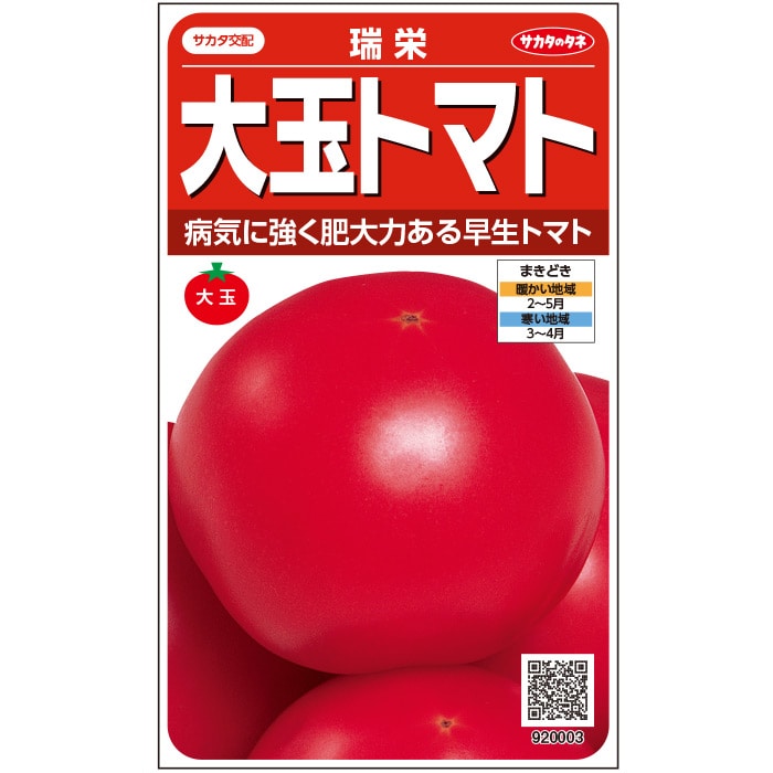 WEB限定デザイン 大玉トマトの種 トマト瑞栄 20ml 野菜の種