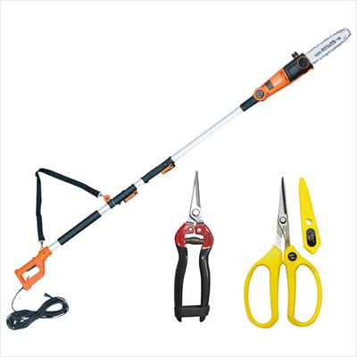 YARDFORCE 高枝切り電動チェーンソーVmax＋園芸鋏セット